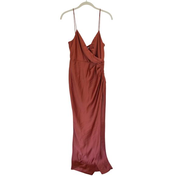 BHLDN Freya Satin Charmeuse Dress | Anthropologie in Cinnamon - Picture 3 of 7